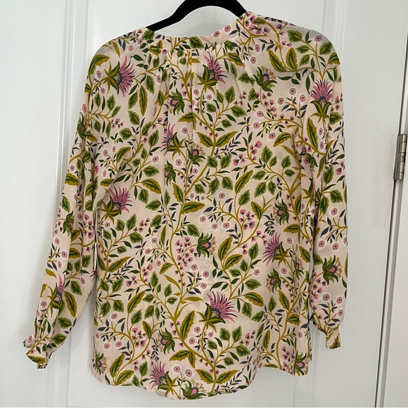NWT Reese 100% Silk Blouse Pepper Hall Thistle. Floral coastal. 13 - Picture 9 of 11